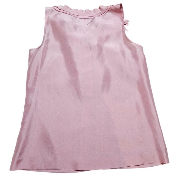 Silk J.Crew Women's Pastel Pink Ruffle Blouse Easter Spring top size 2 - Picture 5 of 12